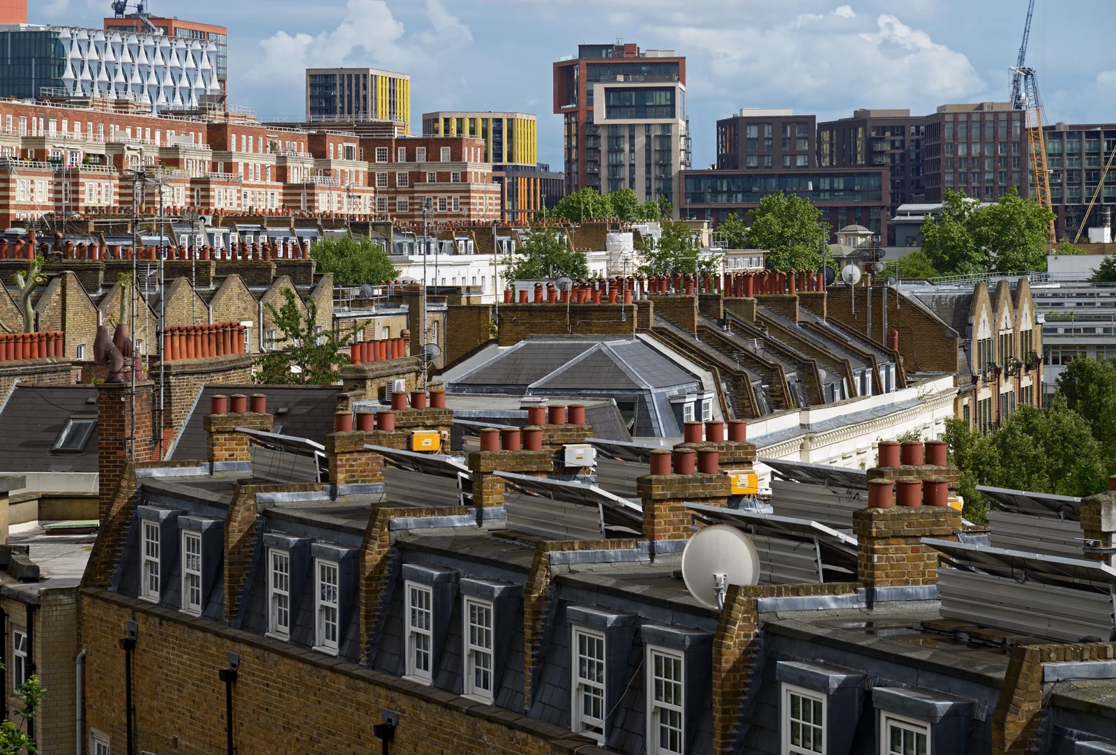 Real rooftops and residential buildings in Pimlico, London